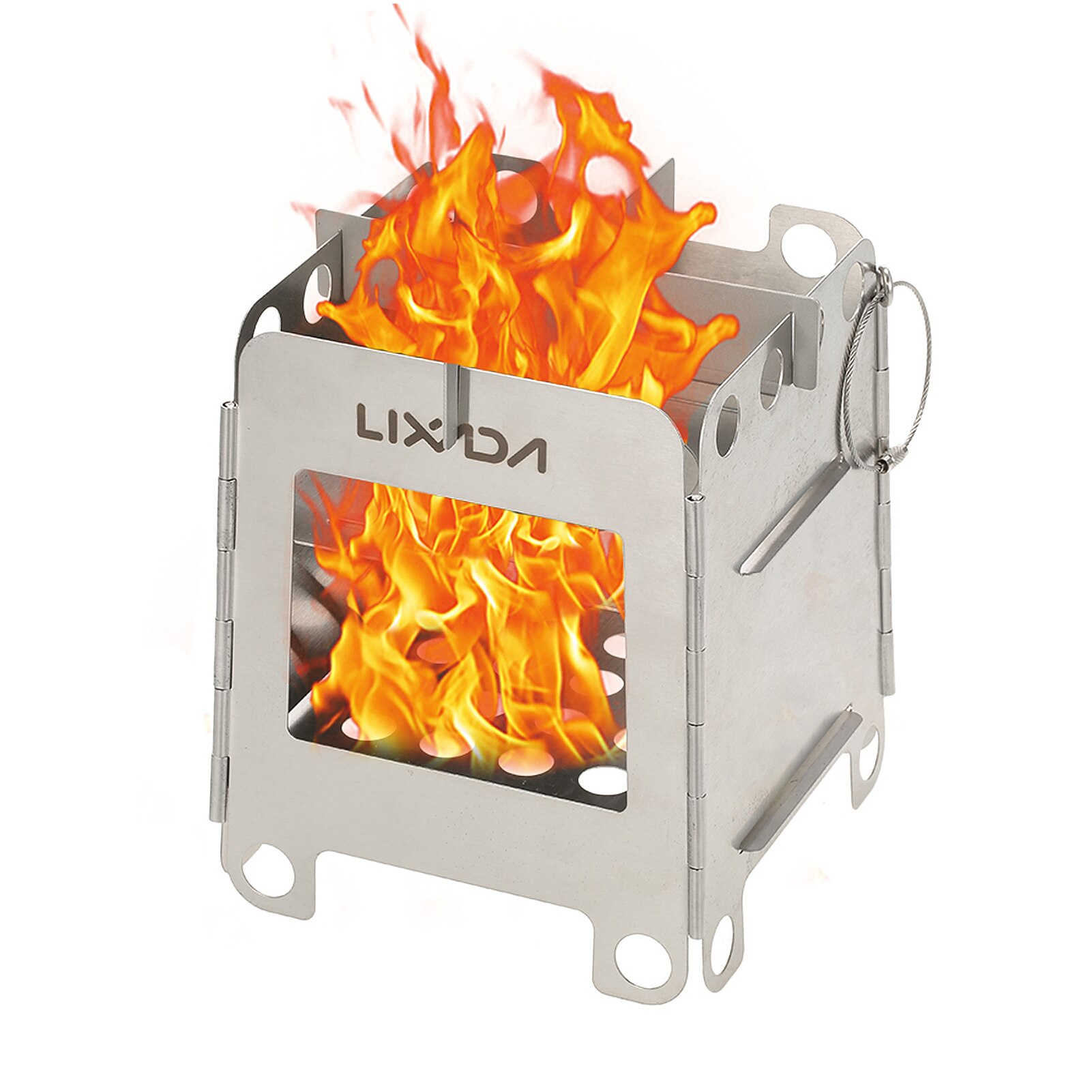 Lixada Camping Kachel Draagbare Lichtgewicht Opvouwbare Houtkachel Pocket Kachel Outdoor Camping Backpacken Koken Picknick