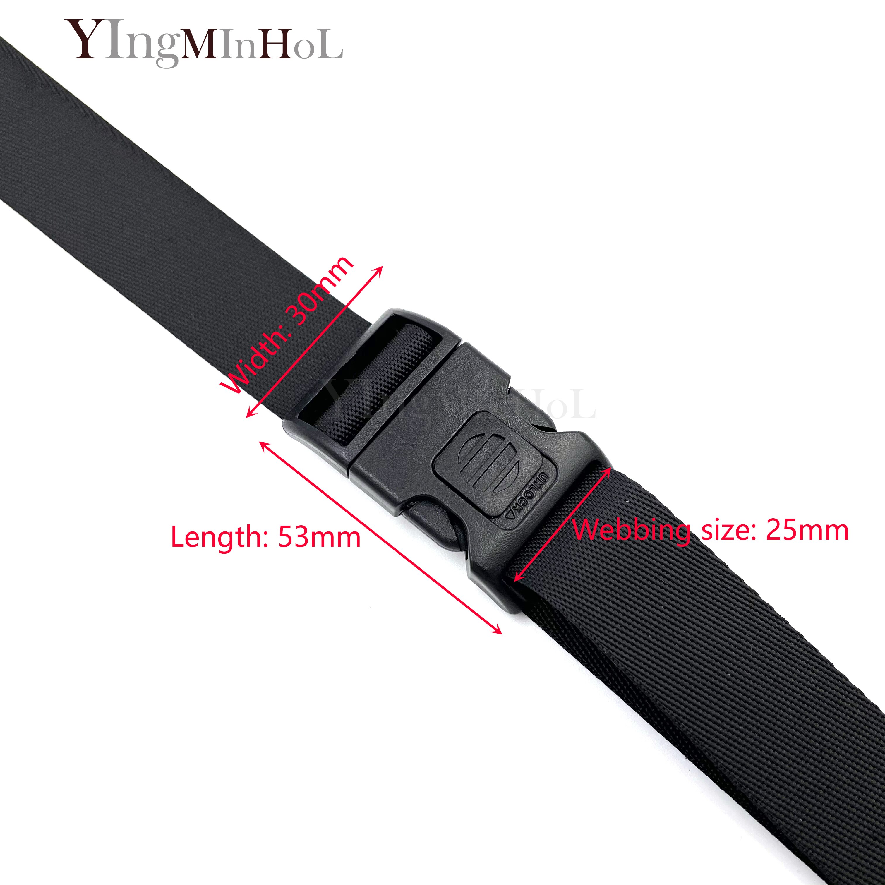 1 pz fibbia a sgancio laterale in plastica fibbie autobloccanti nere per borse da campeggio con cinturini per zaino: Webbing 25mm