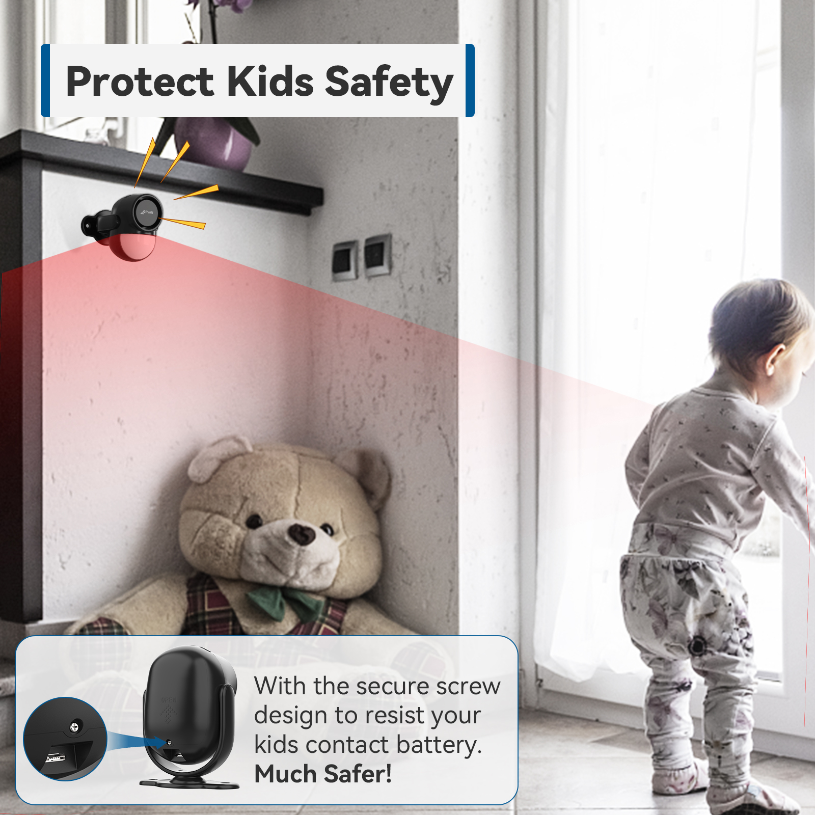 CPVAN wireless Infrared Motion Detector Alarm for Home Security protection PIR motion sensor with remote control