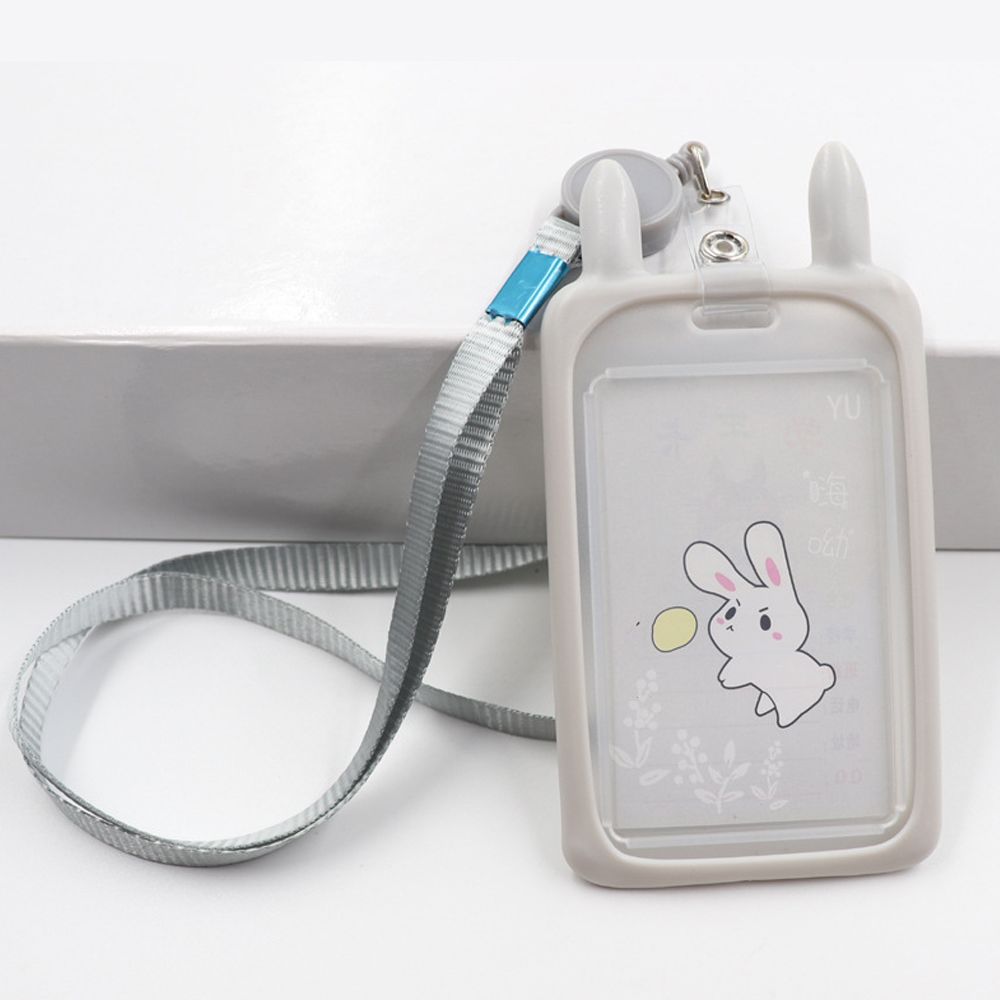 1PC uroczy kreskówkowy kot posiadacz karty banku tożsamości kartę komunikacji miejskiej dowód osobisty rękaw pokrowca z zwijacz smycz kredytowej pokrywy skrzynka dla dzieci prezent