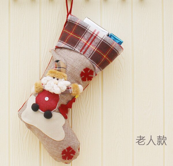 Kerst Kous Mini Sok Kerstman Candy Bag Xmas Tree Opknoping Decor: 1