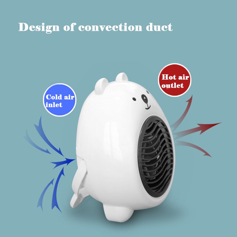 Mini Portable Desktop Heater with Comfortable Grip Overheat Protection for Home Office Bedroom Desk MJJ88