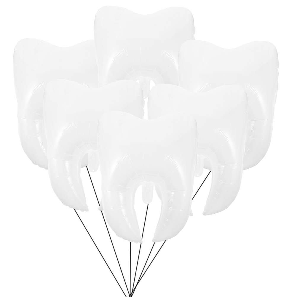6 Pcs Balloons Tooth Balloon Party Balloons Favors Birthday Wedding White Decorative for Decorations Baby