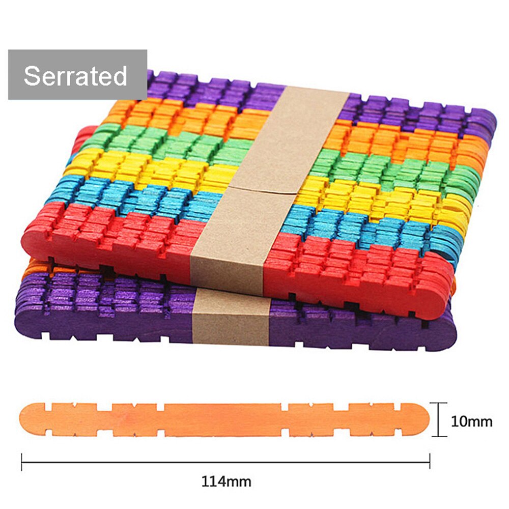 50 pcs / pack of wooden crafts sticks color sticks handmade DIY 4.49 inch long spell plug toys
