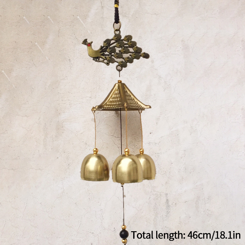 1pcs Japanese Cast Iron Wind Chimes Wind Bell Iron Hanging Wind Chimes Home Garden Outdoor Bell Room Decoration: green