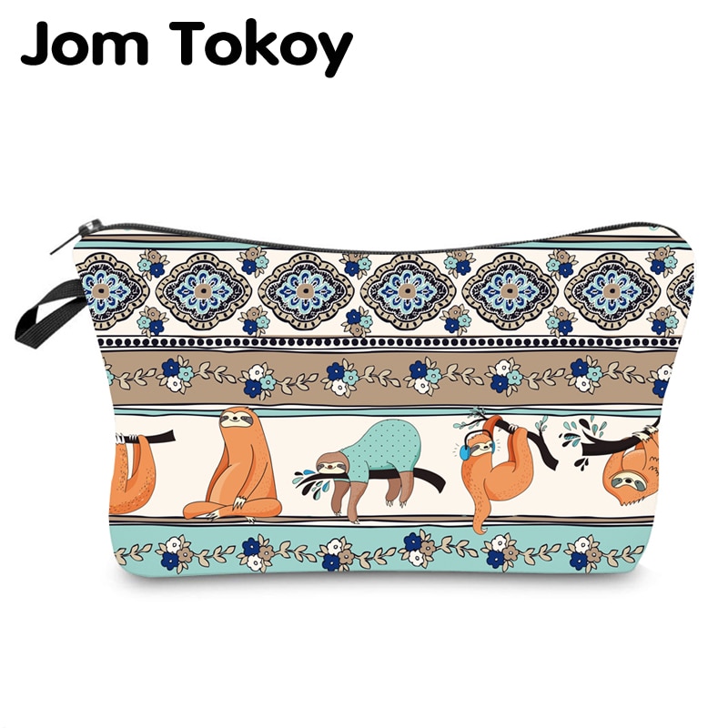 Jom Tokoy Water Resistant Makeup bag Printing Sloth Cosmetic Bag Lovely Cosmetic Organizer Bag Women Multifunction Beauty Bag955