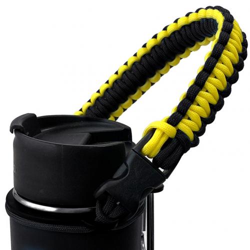Waterfles veiligheidsring riem touw handvat drager voor hydrofles brede mond chic: Geel