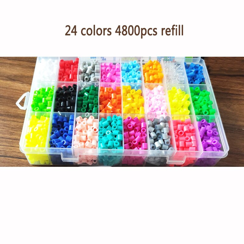 5mm Beads 4800pcs 24color Pearly Iron Beads for Kids Hama Beads Pegboard Diy Puzzles Handmade Boy girl Toy: Red