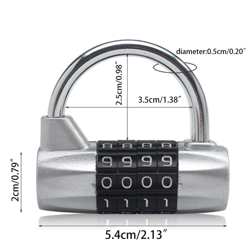 Solid 4-Digit Combination Security Padlock Resettable Lock Alloy Waterproof Keyless Lock Suitable for Sheds Storage Unit