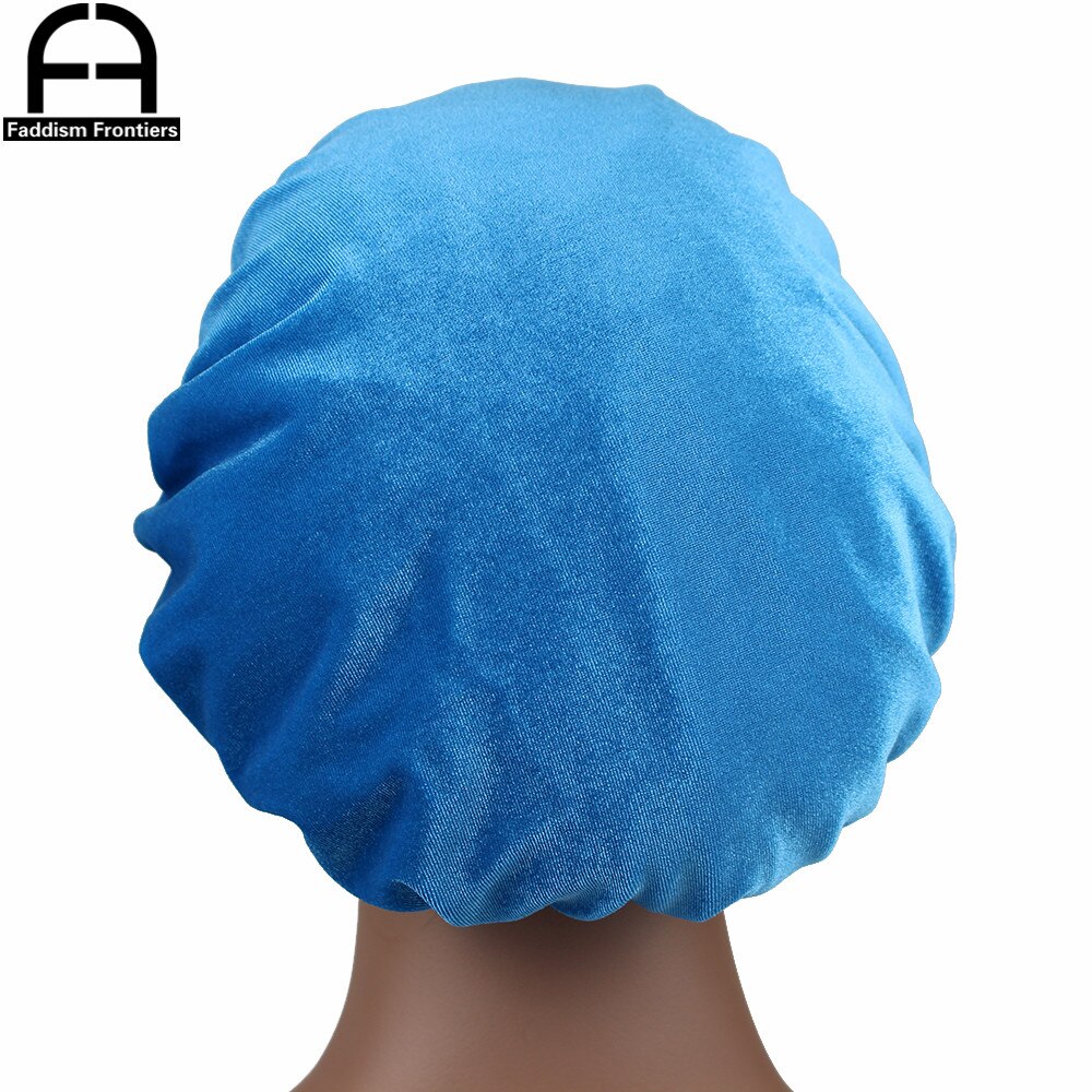 Reversible Velvet Bonnet Satin Lined Elastic Band Bonnets Sleeping Cap Women Lady Turban