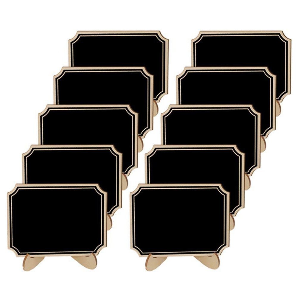Paquete de 20 Mini pizarras con soporte de caballete, tarjetas de lugar, pizarra pequeña rectangular de madera para bodas, cumpleaños, Pa