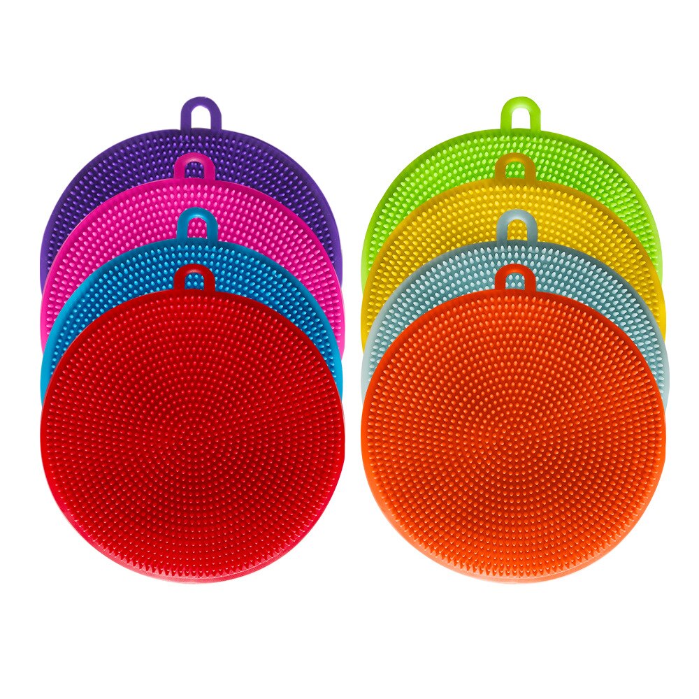 1 pz spazzole per la pulizia del Silicone morbido cuscinetto abrasivo in Silicone lavaggio spugna piatto ciotola pentola detergente strumento di lavaggio accessori da cucina