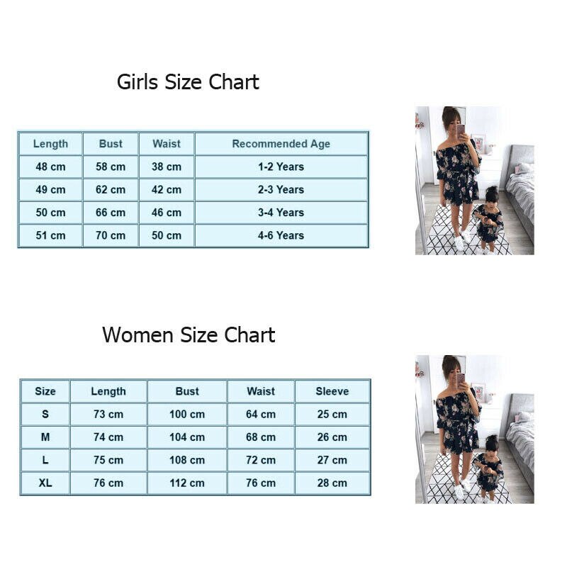 Mother Daughter Dresses Floral Summer Off shoulder A-Line Belt Mom Girls Dresses Family Matching Outfits Sundress