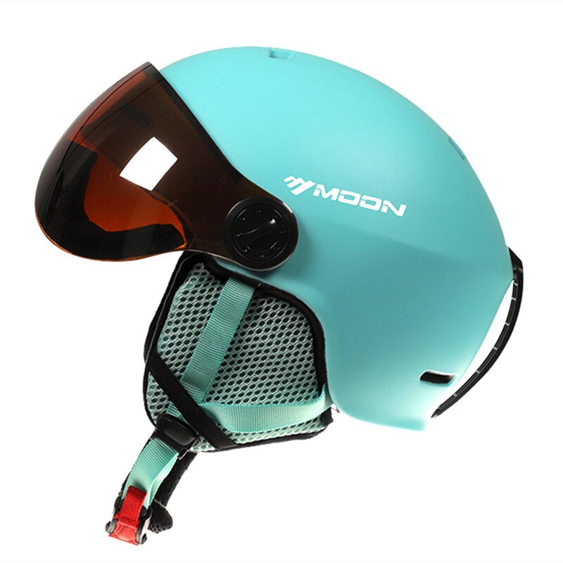 Moon Skiën Helm Met Bril Integraal Gegoten Pc + Eps Hoge Ski Helm Outdoor Sport Ski Snowboard skateboard Helmen