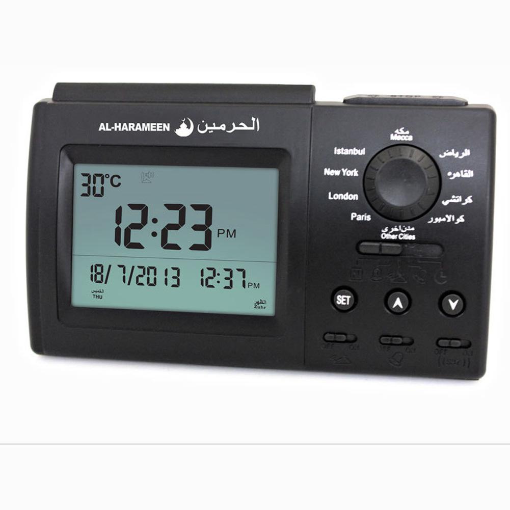 DishyKooker Muslim Alarm Clock LED Display Rectangle Arab Desktop Azan Clock