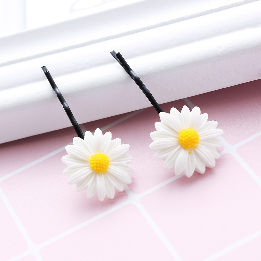 Mini coletero con de margaritas para niña y mujer, accesorio elástico para el cabello, 2 unidades
