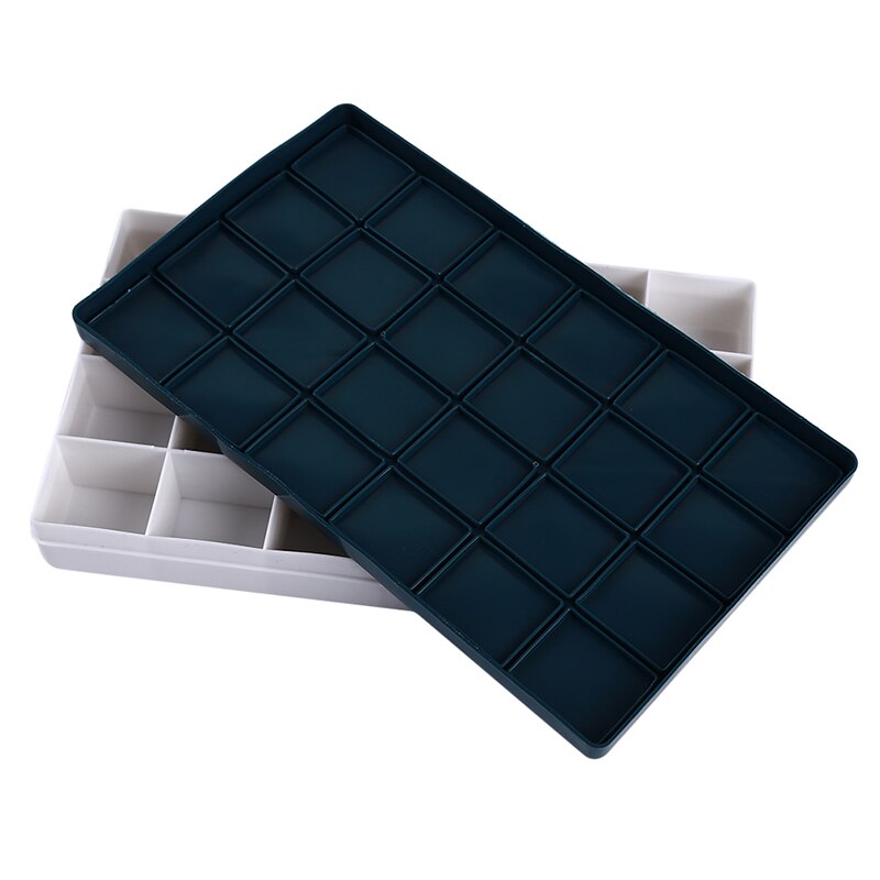 24 Grid rectangle palette folding painting watercolor art tool art palette flip lid paint box