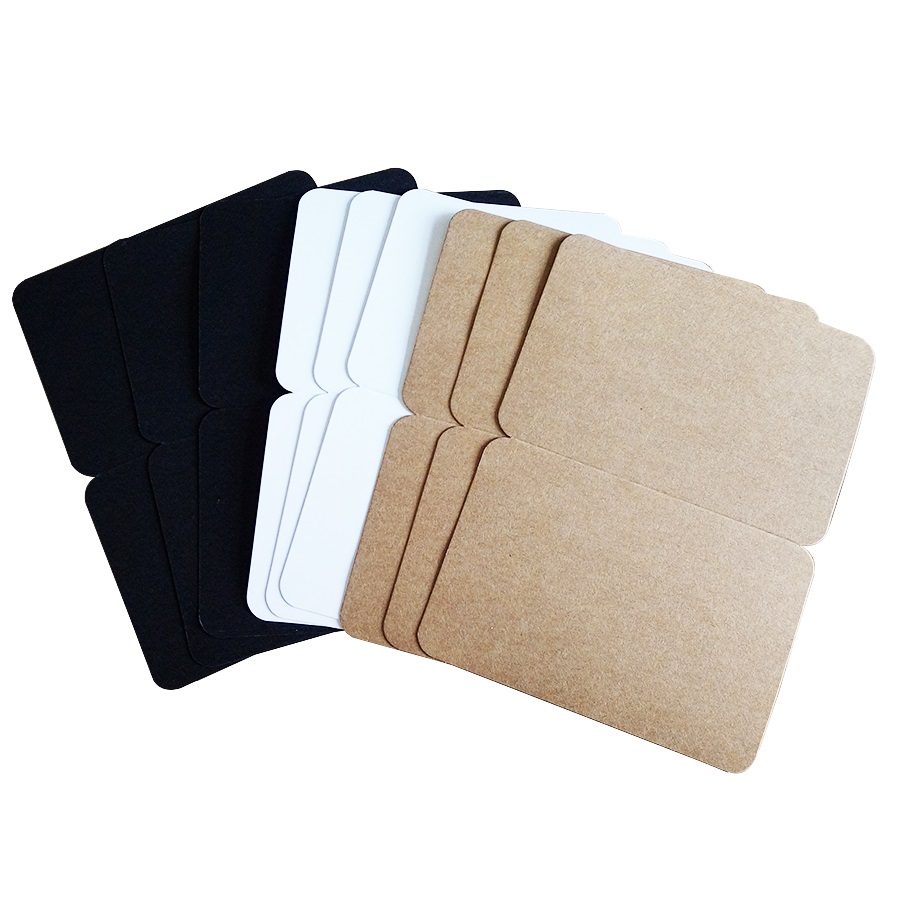 10 pièces/lot étudiants bricolage cartes postales vierges Vintage série vierge papier Kraft bricolage carte de voeux brun blanc noir carte