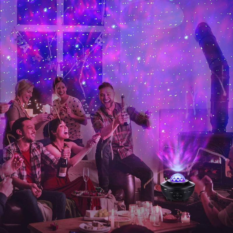 Led Star Projector Nachtlampje Muziek Sterrenhemel Sfeer Lamp Usb Zwarte Kom-Vormige Projectie Lamp Aankomst