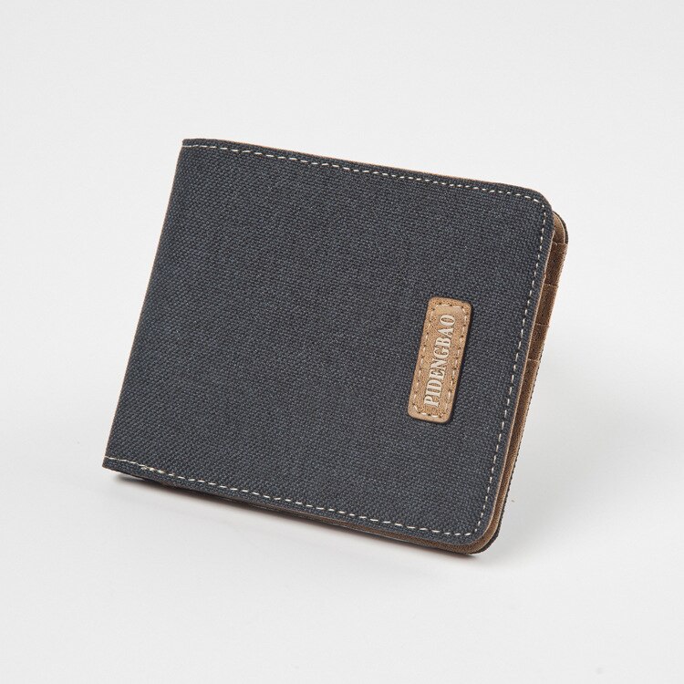 Heren Bifold Portefeuilles Card En Cash Houder Grijs Canvas Portemonnee Carteiras Beroemde Mode Luxe: Black