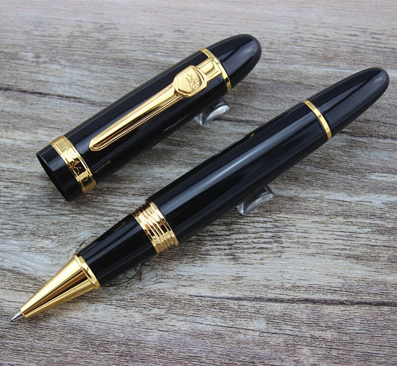Jinhao 159 Blac Rollerball Pen Heavy Big Pen (Gold Trim)