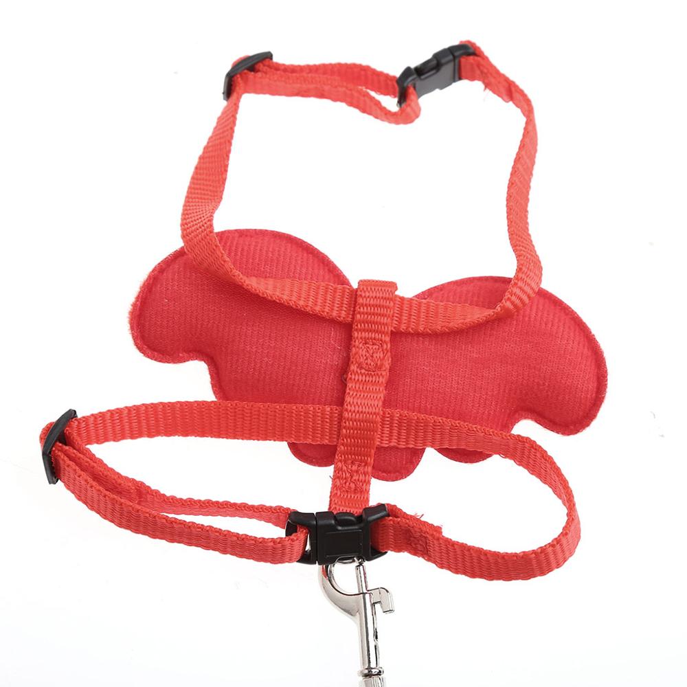 Verstelbare Pet Hoek Wing Konijn Ferret Pig Harness Leash Lead Strap Nylon Leuke X7YD: Rood / M