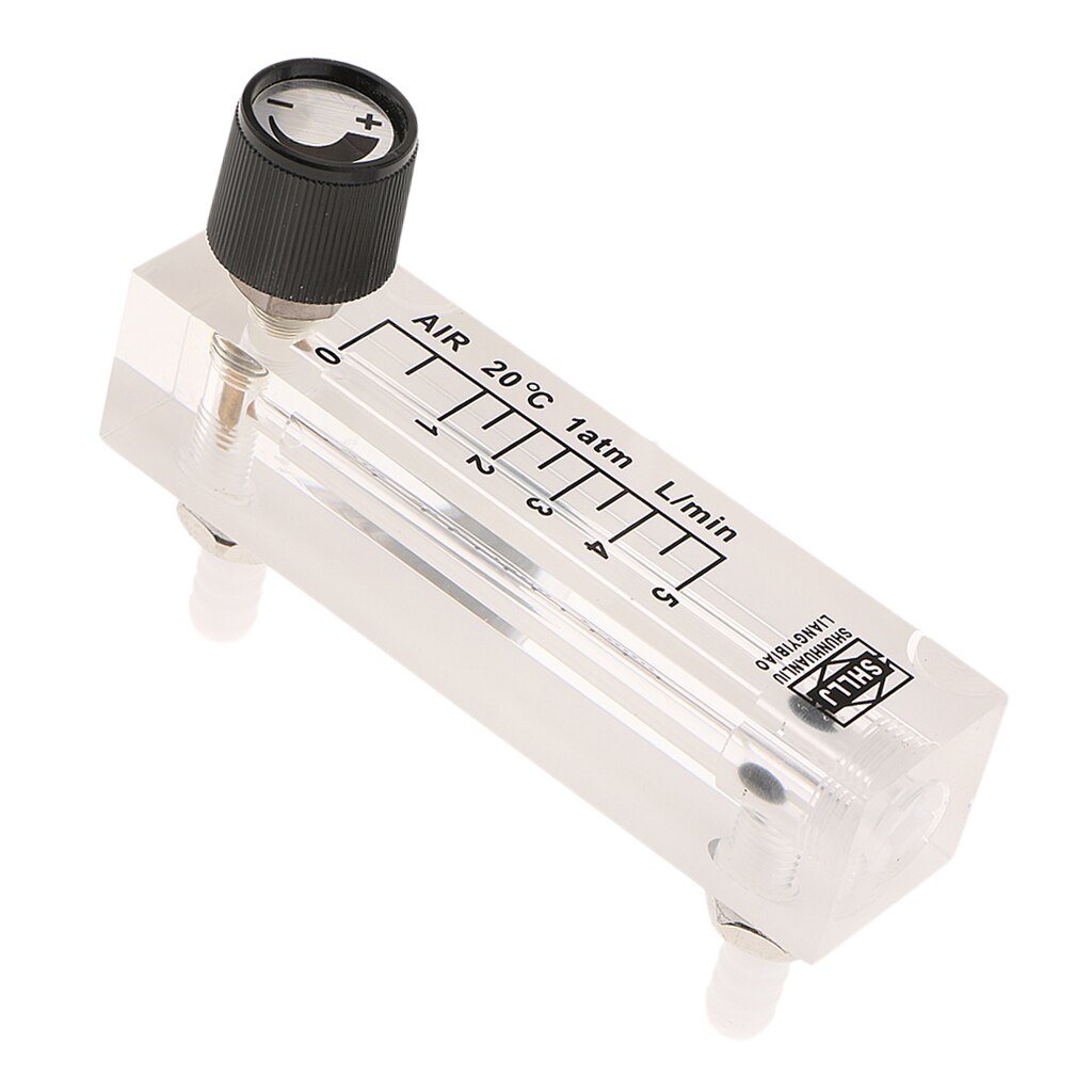 0-5LPM Oxygen Acrylic Flow Meter Flowmeter With Valve For Air, to Measure Gas Single-Phase Non-Pulsating Flowing