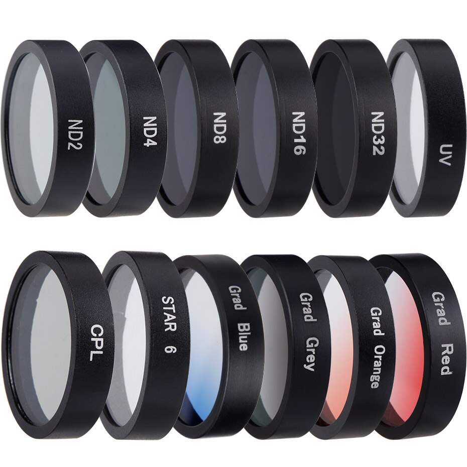 Mijia-filtro de Cámara de Acción 4K, Color/CPL/ND 2 4 8 16 32/filtros de lente de protección UV para Xiaomi mijia mini 4K, accesorios de cámara deportiva: 12 in 1