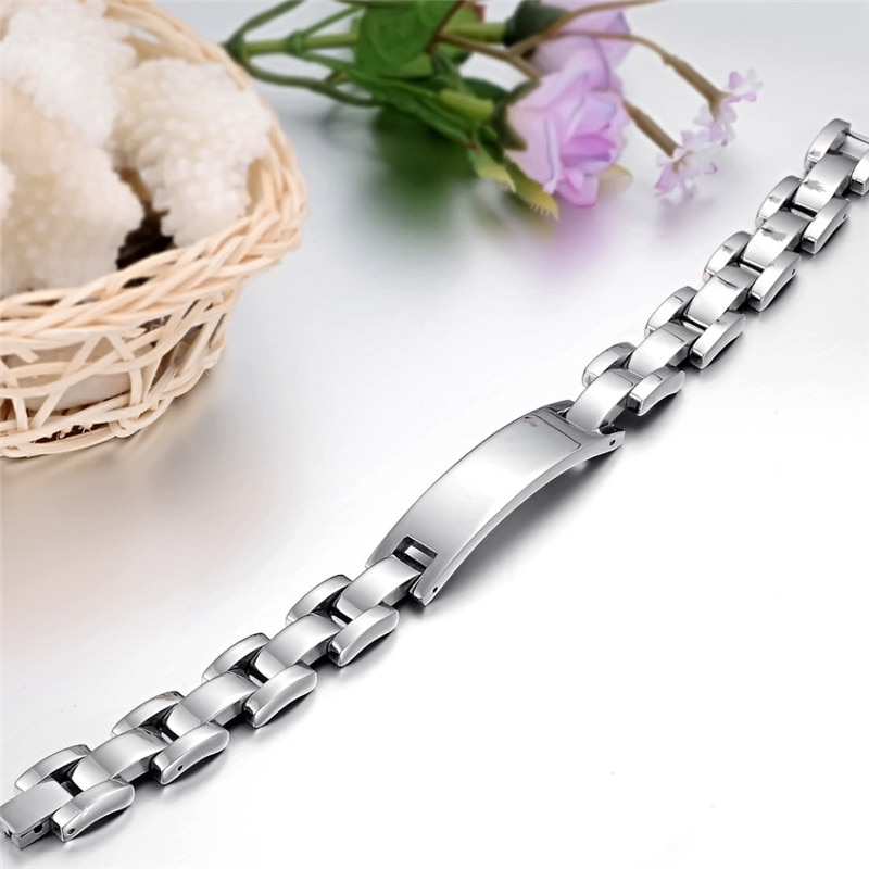 ZORCVENS, pulsera de acero de titanio para el cuidado de la salud a la , de , brazalete para hombre