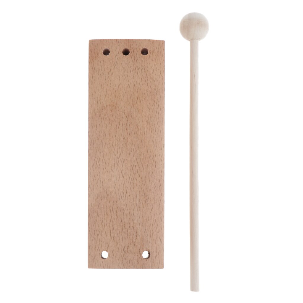 Wooden Handheld Block Clapper With Mallet Hand Percussion Instrument Toy