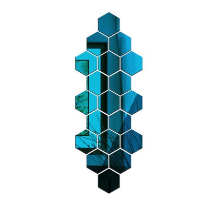 12 pièces/ensemble 3D hexagone acrylique miroir Stickers muraux décor à la maison salon décoration bricolage or miroir Art autocollant mural pour chambre d'enfants: Bleu / 80x70x40mm