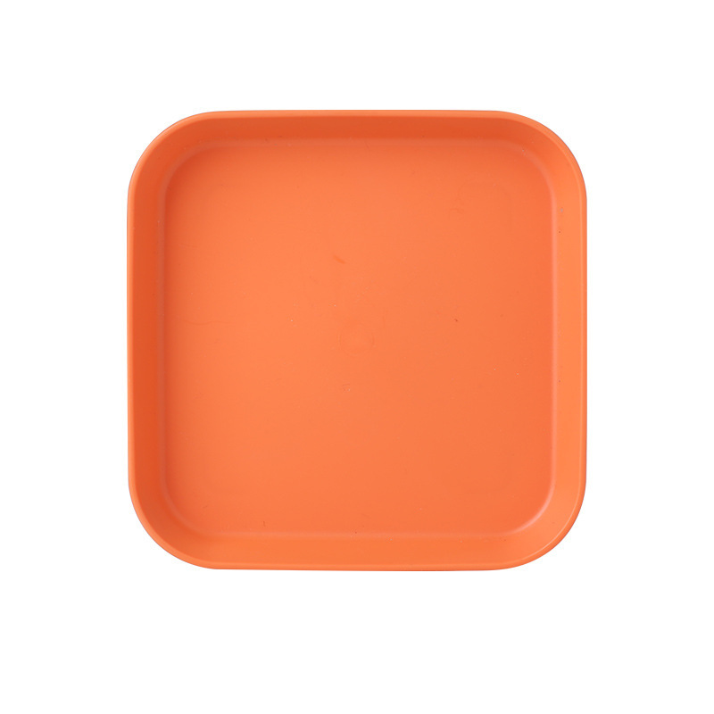 Vajilla de color liso para el hogar, plato para aperitivos, fruta, caramelo, pastel, 6 pulgadas, accesorios de cocina: Square plate orange