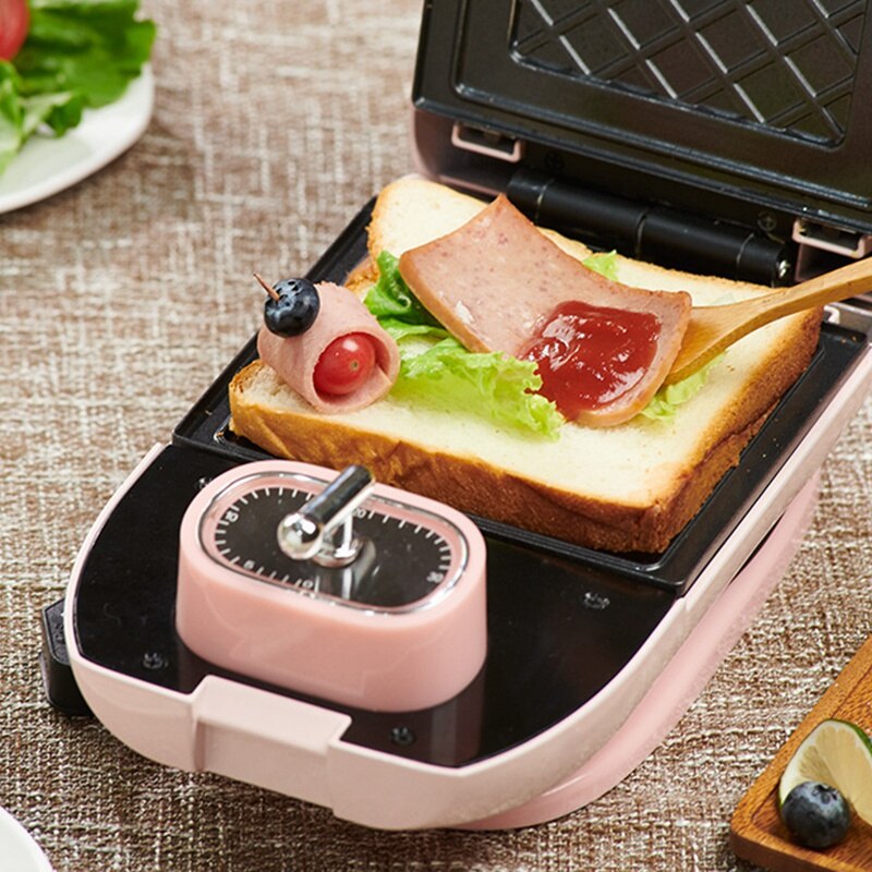 Electric Breakfast Maker Bubble Egg Cake Oven Mini Iron Sandwich Maker Machine Kitchen Cooking Tools,EU Plug