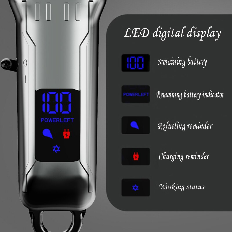 Professionele Verstelbare Grooming Tondeuse Sterke Elektrische Tondeuse Digitale Display Haar Snijder Kapper Machine Set