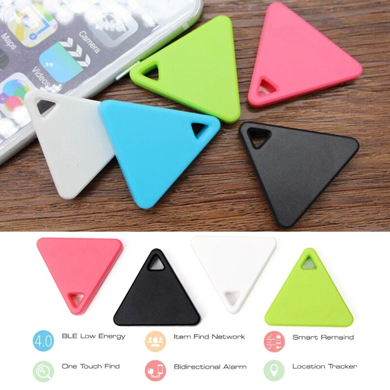 Mini Triangle Bluetooth 4.0 Tracker GPS Anti-lost Pocket Size Smart Tracker for Car Wallet Key Collar for Olds Kids Pets