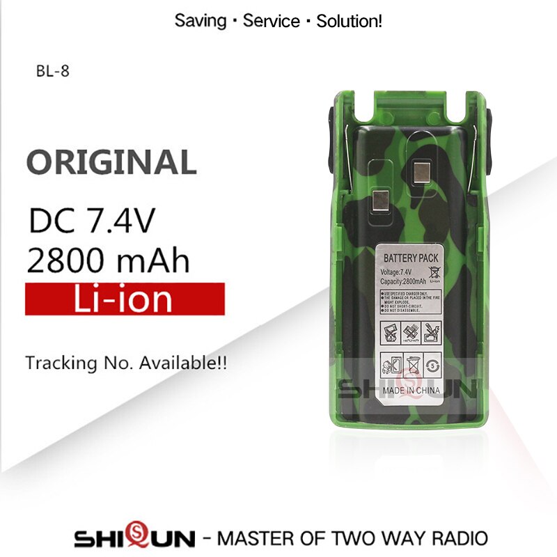 BL-8 Battery Original Baofeng UV-82 2800mAh Optional 3800mAh battery for UV 82 UV82 UV-8D UV-89 UV-82HP UV-82 Plus Walkie Talkie: Camo 2800mAh