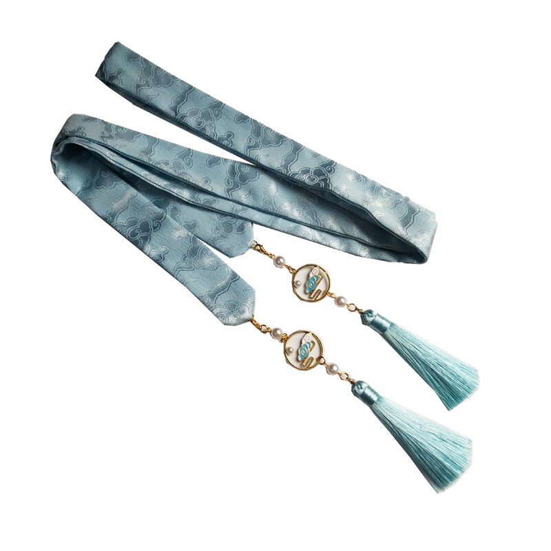 Quasten Haar Band Alte Stil Bandeau Himmel Blau Günstigen Wolken aufbringen Haar Band Hanfu Zubehör