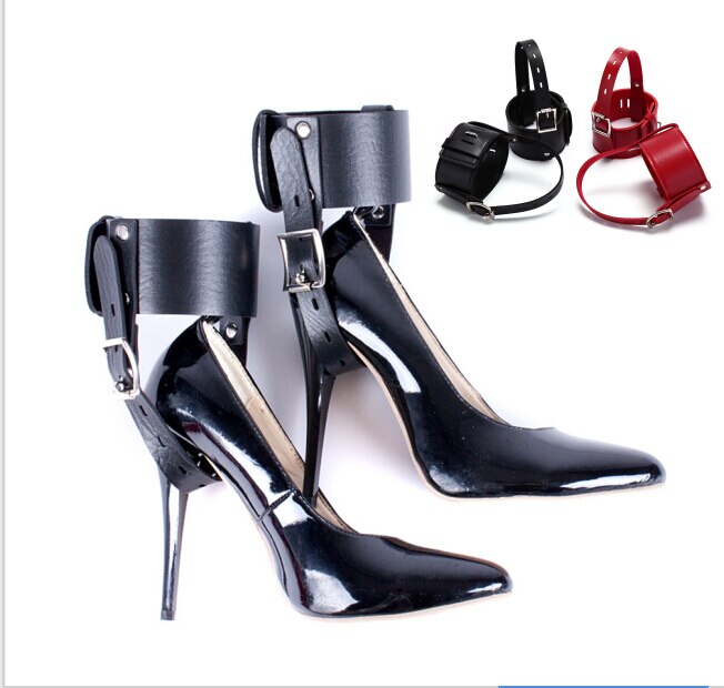 1 Pair High Heels Locking Belt SM Gear Ankle Cuff High-Heeled Shoes Restraints Kit for Couples Positioning Bandag Adult Products