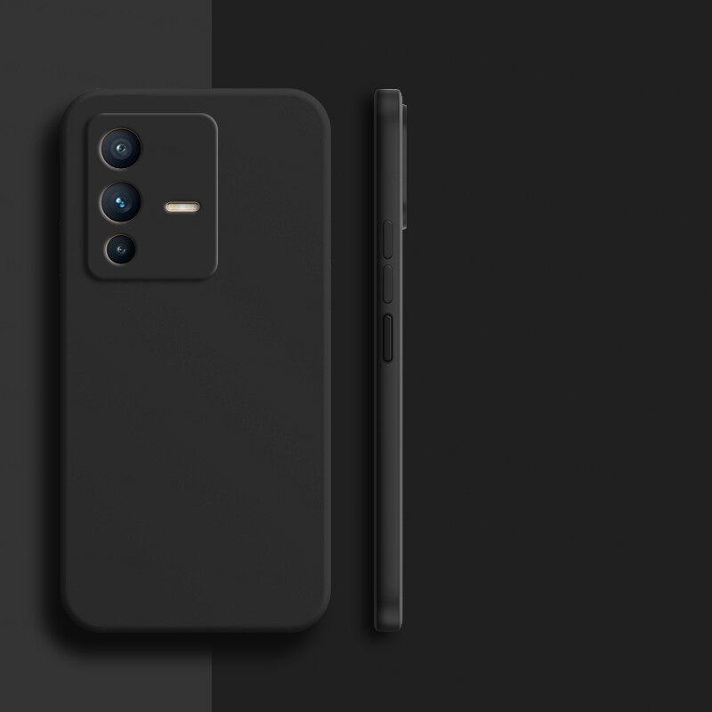 Für Vivo V23 fallen Vivo V23 Profi Abdeckung Fällen Stoßfest Flüssigkeit Silikon Weiche TPU Schutz Telefon Zurück fallen Für Vivo v23 Profi: Pro Vivo V23 Profi / Schwarz