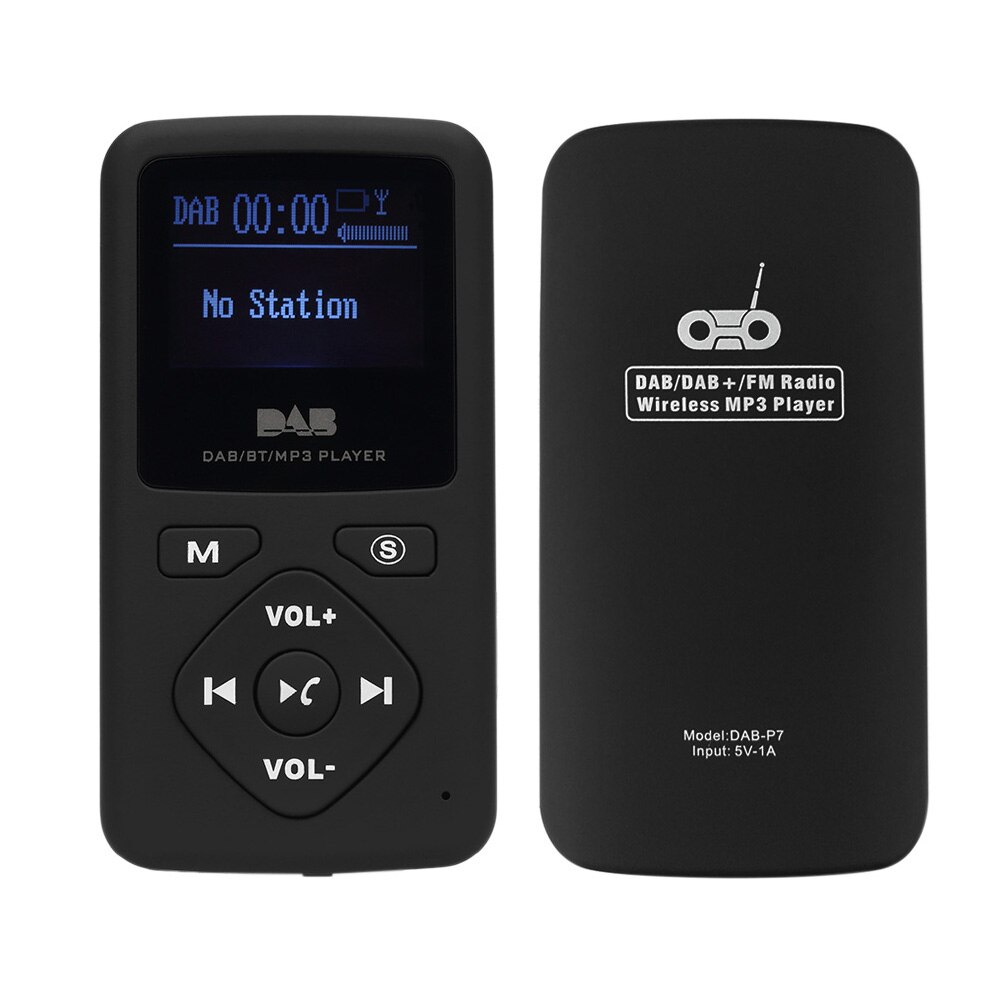 Reproductor Multimedia portátil de bolsillo DAB/DAB +/FM, receptor de Radio con auriculares, pantalla LCD, reproductor Multimedia recargable