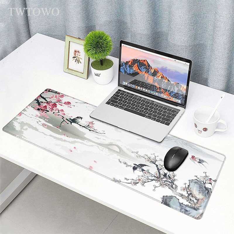 Japanischen Stil Kirsche Blüte Vogel Sakura Maus Pad Spielen XL Große Neue Mousepad XXL Maus matt tastatur Pad Computer Maus matt