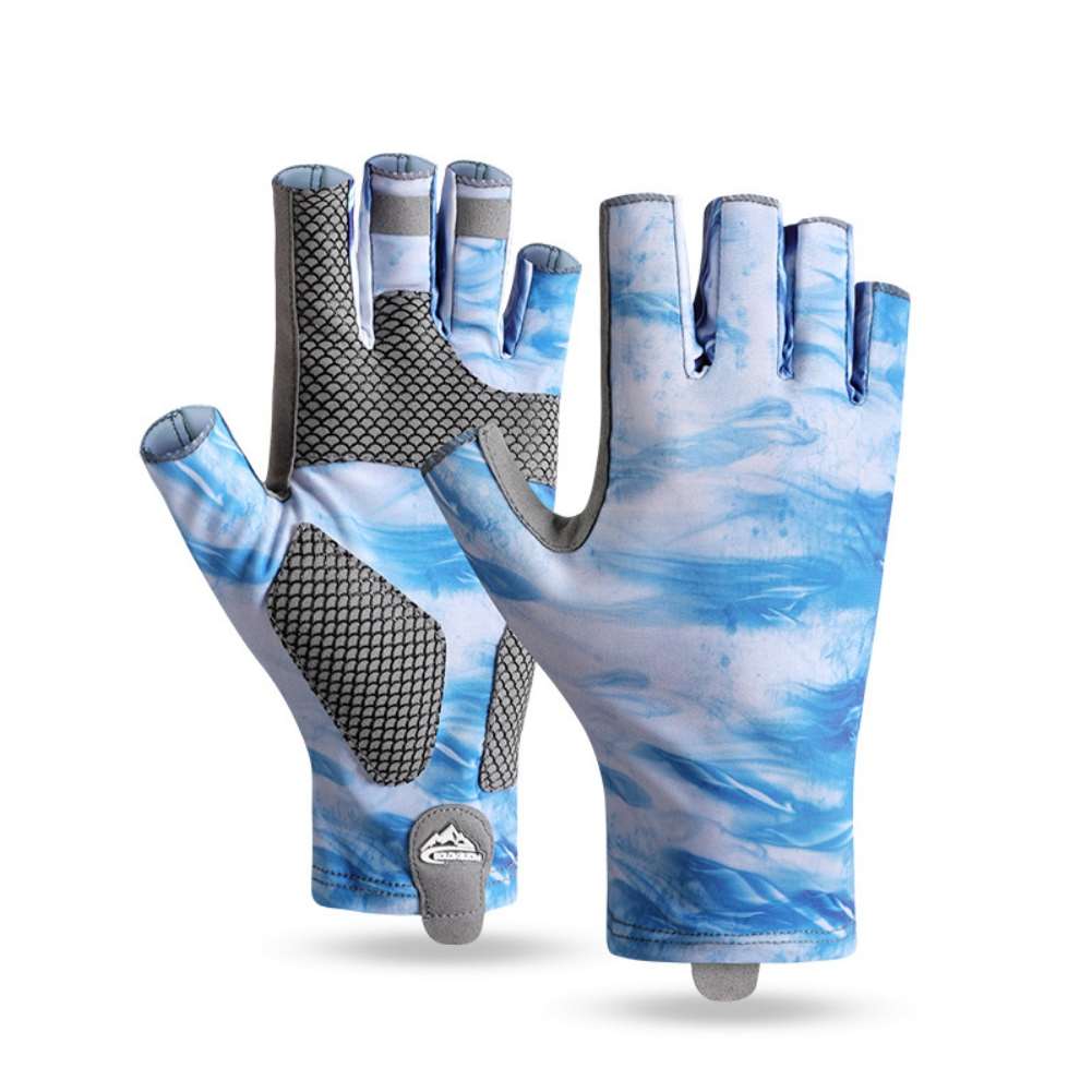 Gants de pêche pour l&#39;extérieur, Protection contre le soleil, Protection UV, sans doigts, pour le kayak et l&#39;aviron: D / L