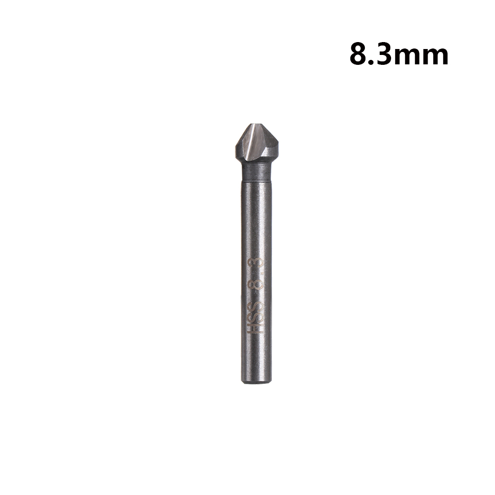 Outil de coupe de chanfrein à trois bords, métaux durs, poignée ronde, outils électriques à main, seau, foret d'évier, 6.3mm, 8.3mm, 10.4mm, 12.4mm, 16.5mm, 20.5mm: Argent