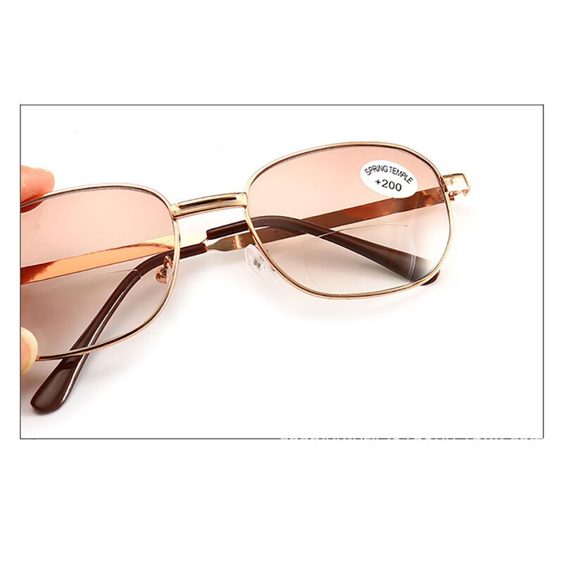 Ahora-gafas de sol marrones bifocales para hombre y mujer, lentes de aleación para leer, hipermetropía, negocios, + 1,0 + 1,5 + 2,0 + 2,5 + 3,0 + 3,5 + 4,0