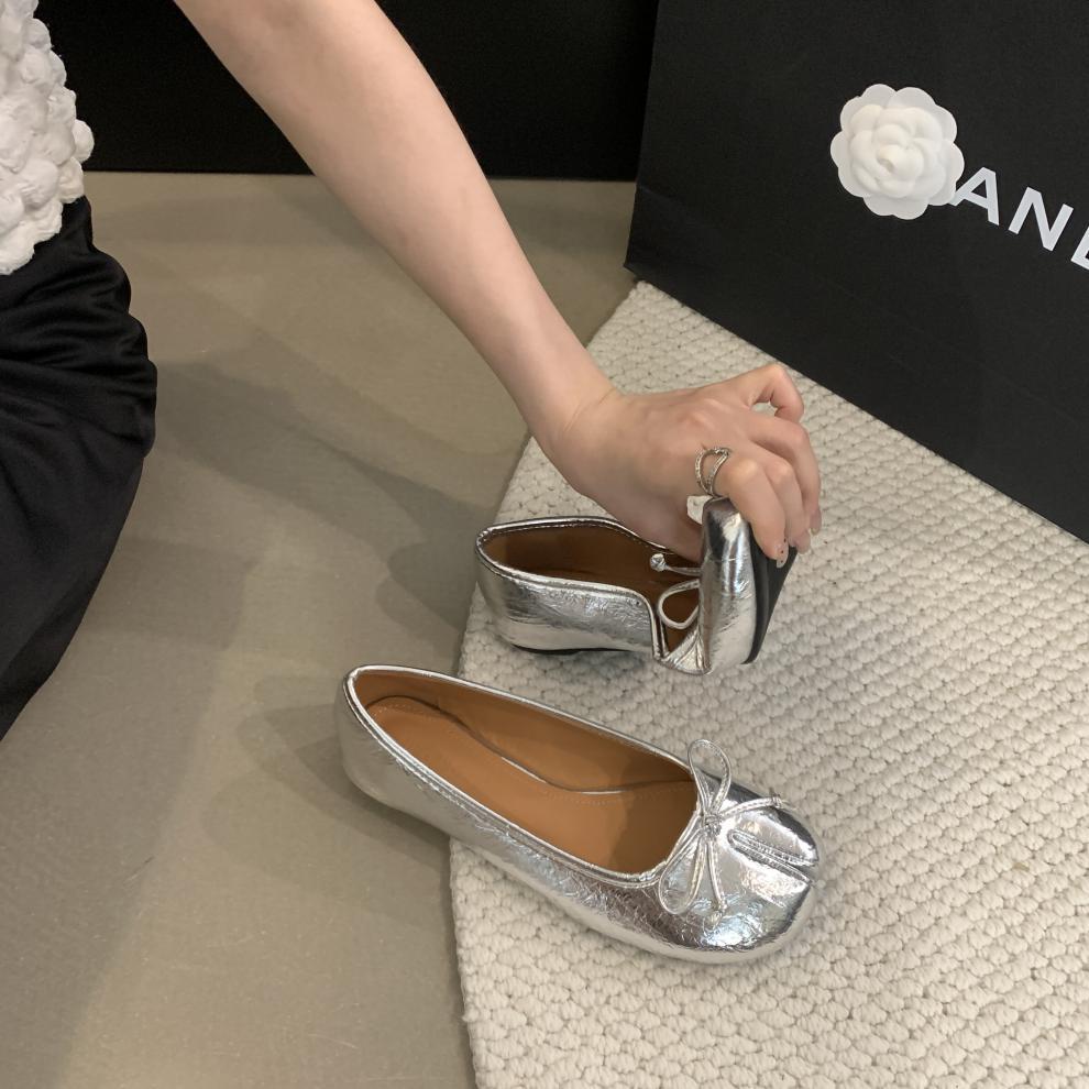 Tabi-schoenen met gespleten neus Instapper van microvezel Comfortabele pantoffels Loafers met zachte bodem Stevige damesmocassins met strik