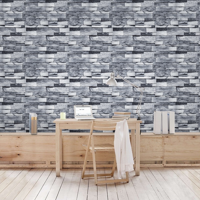 6m modern tapet för vintage tegelsten texturerat för väggdekor präglat 3d väggpappersrullar: Default Title