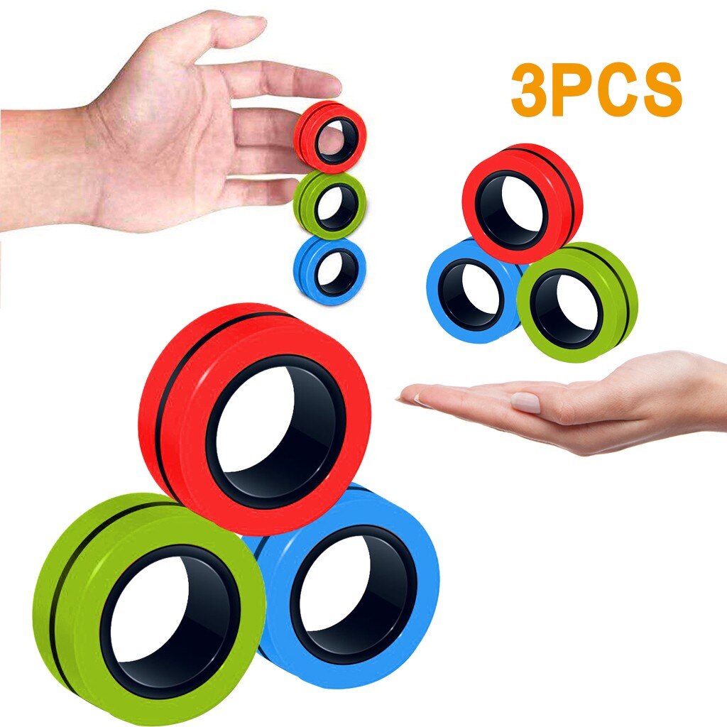 Ring Toy Relax Stress-relieving Toy Magnetic Bracelet Ring Unzip Toy Magic Ring Props Tools Decompression Toys#p30
