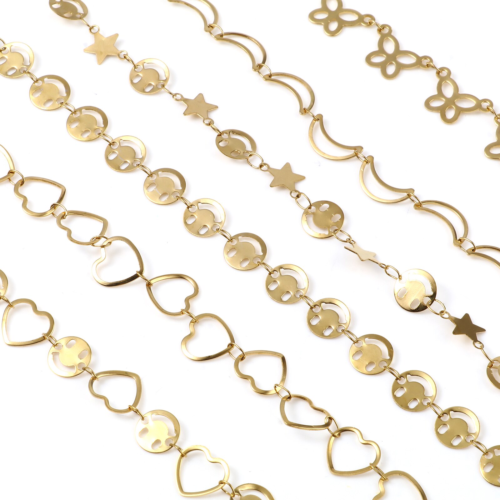 Klassische Fußkettchen Für Frauen Edelstahl Gold Farbe Herz Mond Ketten Fuß Schmuck Fußkettchen Armbinde