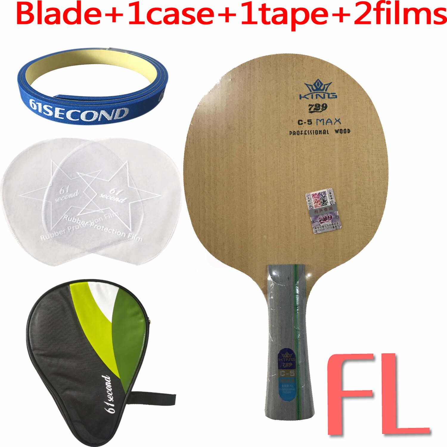 729 C-5 Hout Tafeltennis Blade Voor Pingpong Racket Paddle: FL with H 1case