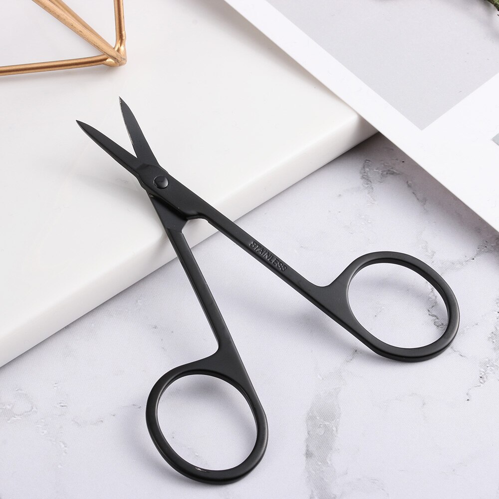 1PC Eyebrow Scissor Eyebrow Trimmer Eyebrow Eyelashes Nose Hair Scissor Stainless Steel Manicure Scissors Cutter Nail Makeup